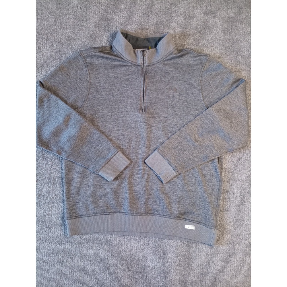 Under Armour Loose Gray 1/4 Zip Pullover Sweatshirt Mens Large Golf Athletic
